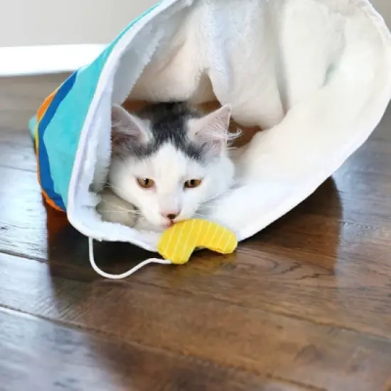 Quirky Kitty Cheezy Purr Puffs Play Sack Cat Toy image {4}