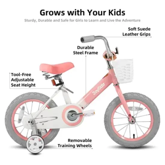 JOYSTAR Vintage Kids Bike with Training Wheels & Basket image {4}