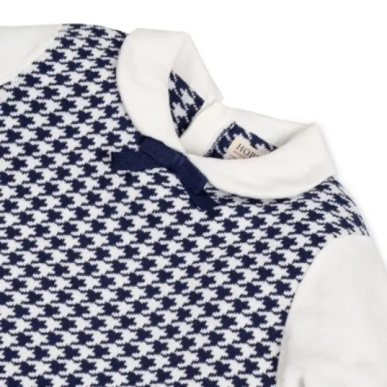 Hope & Henry Girls' Long Sleeve French Blocked Peter Pan Collar Sweater Dress, Toddler image {1}