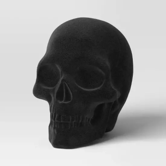 Plastic Flocking Skull Figurine - Hyde and EEK! Boutique&trade; Black image {2}