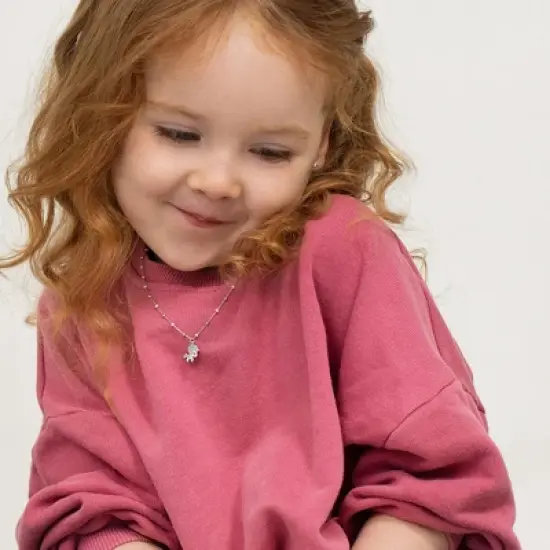 Girls' Pastel Enamel Unicorn Sterling Silver Necklace - In Season Jewelry image {1}