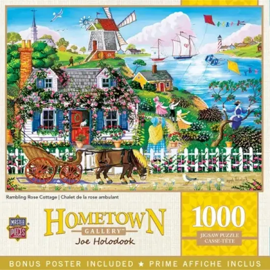 MasterPieces 1000 Piece Puzzle - Rambling Rose Cottage - 19.25"x26.75" image {1}