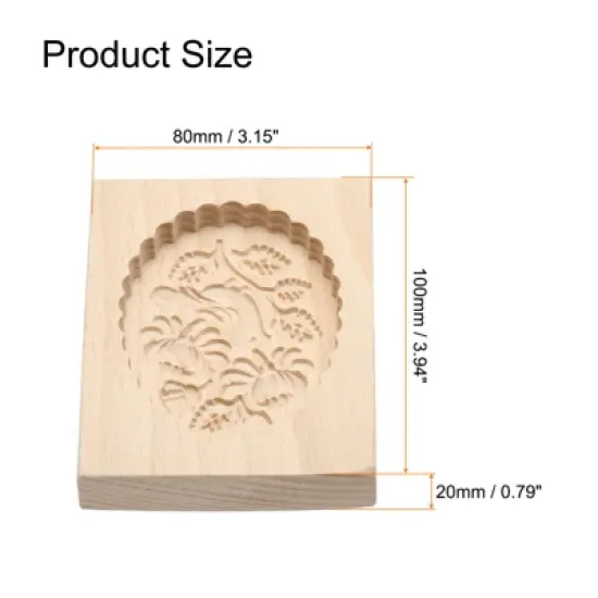 Unique Bargains Wooden 3D Carved Smooth Vintage Baking Cookie Biscuit Mould image {1}