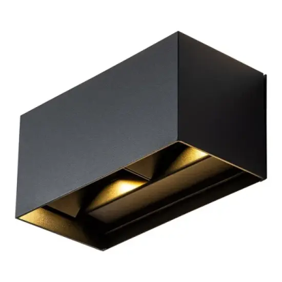 C Cattleya Matte Black Aluminum Rectangular LED Outdoor Wall Sconce with Adjustable Light Beam image {7}
