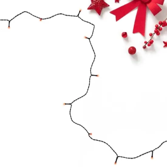 Northlight Battery Operated LED Christmas Lights - Red - 9.5' Green Wire - 20ct image {3}