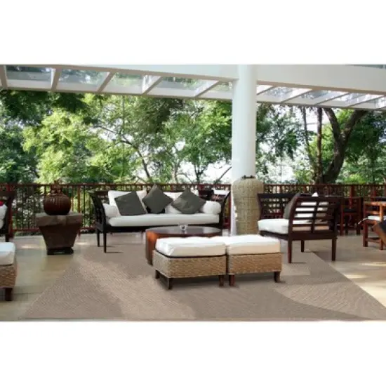 7' x 10' Basketweave Outdoor Rug Oatmeal - Smith & Hawken&trade; image {3}