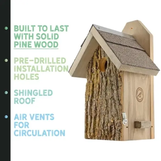 Uncle Dunkels Ultimate Bluebird House; Rustic Handmade Small Bird Nesting Box image {7}