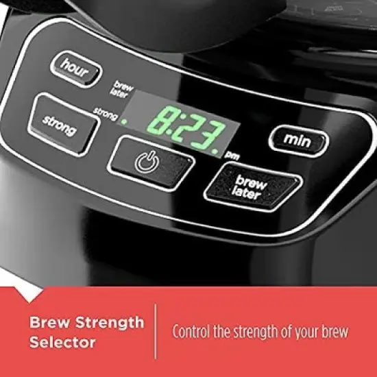 BLACK+DECKER CM1110B Programable 12-Cup Coffer, Easy Pour, Non-Drip Carafe with Removable Filter Basket, Black image {2}