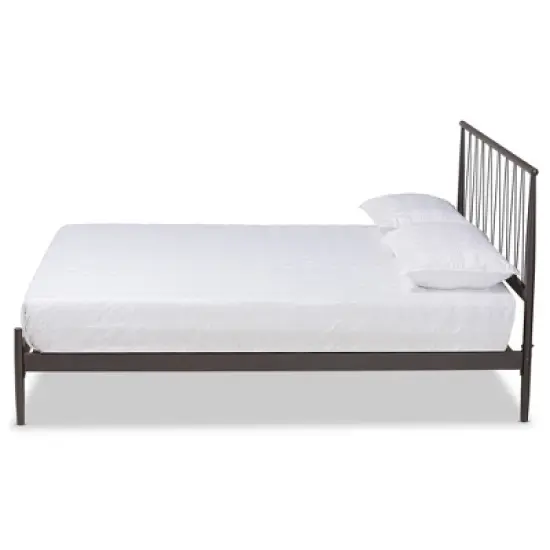 Samir Metal Platform Bed Black - Baxton Studio image {6}