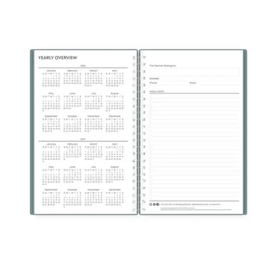 Blue Sky Weekly/Monthly Planning Calendar 5"x8" Alpine Green image {6}