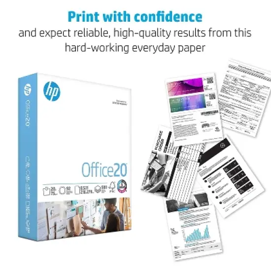 HP Office Ultra-White Paper 92 Bright 20lb 8-1/2 x 11 500/Ream 10/Carton 112101 image {2}