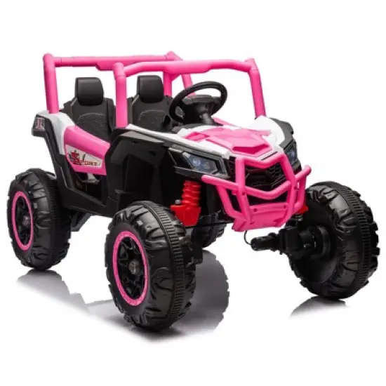 24V Kids Electric UTV - 4WD Ride-On Car with Parent Remote, LED Lights & Suspension | 110Lb Capacity, Ages 3-6 image {9}
