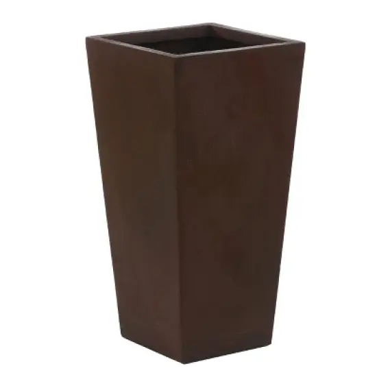 LuxenHome Square Tapered 18.5" H House Planters, Indoor & Outdoor Black image {3}