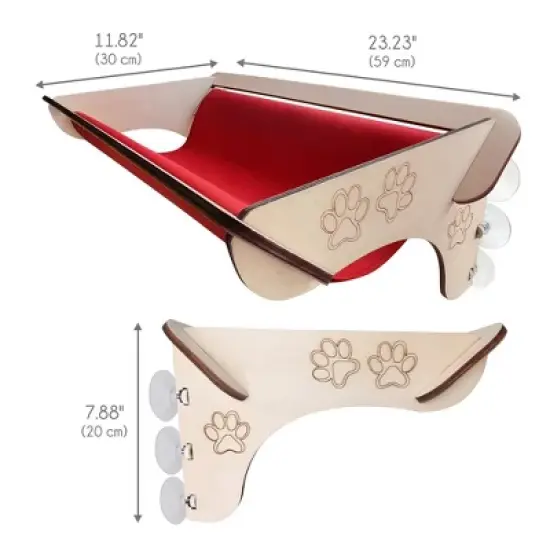 Sussexhome Window Perch Cat  Hammock Sleeping & Playing Wood Frame Bed  image {1}