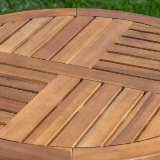 Camden 3pc Acacia & Wicker Bistro Set - Brown - Christopher Knight Home image {3}