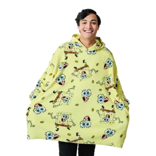 Spongebob Squarepants All-Over Print Yellow Long Sleeve Oversized Hoodie Wearable Blanket-OSFA image {3}