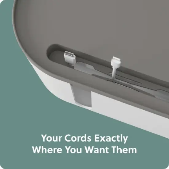 U Brands Desktop Cable Storage Box White/Charcoal image {5}