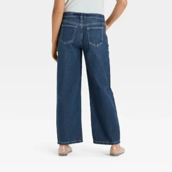 Girls' Mid-Rise Barrel Leg Jeans - art class&trade; image {1}