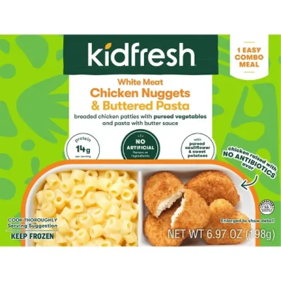 Kidfresh Frozen White Meat Chicken Nuggets & Buttered Pasta - 6.9oz image {5}