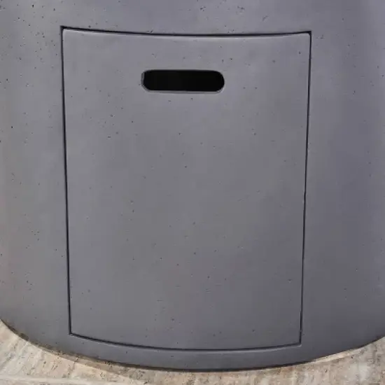 Aidan Outdoor Round Lightweight Concrete Gas Burning Fire Pit - Dark Gray - Christopher Knight Home image {5}