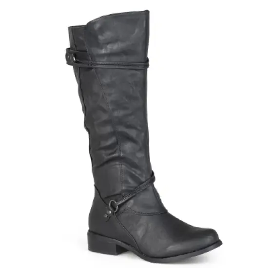 Journee Collection Womens Harley Stacked Heel Riding Boots image {9}