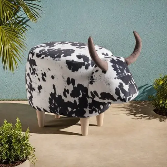 Maliang Cow-Shaped Ottoman, Modern Ottoman, Suitable for Living Room, Bedroom, Porch, Garden, Backyard, Balcony image {10}