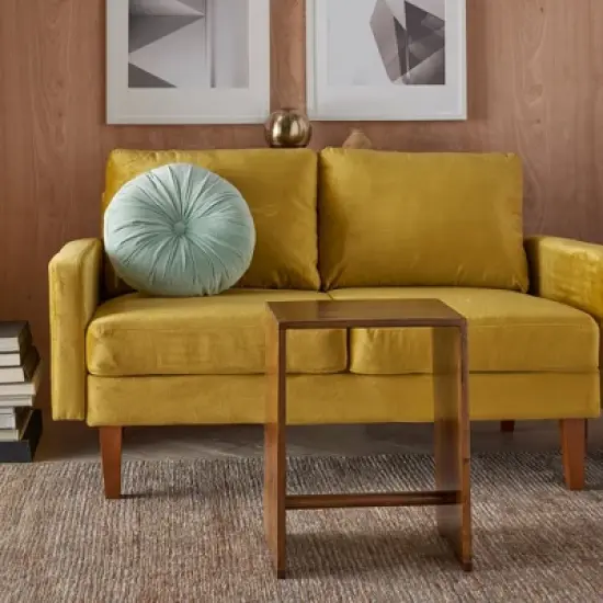 16" Ruched Velvet Round Throw Pillow - Mina Victory image {3}