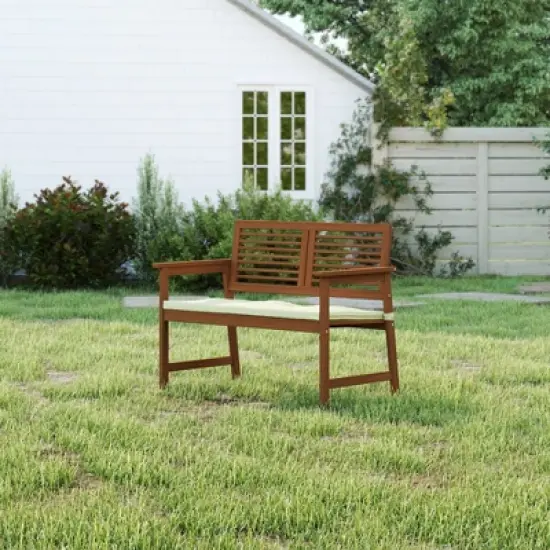 HOMLUX Outdoor 2-Seat Garden Bench Porch Chair with Removable Cushion, Weatherproof image {3}