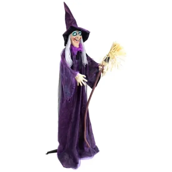 Northlight LED Lighted and Animated Witch Halloween Decoration - 5.5' image {2}