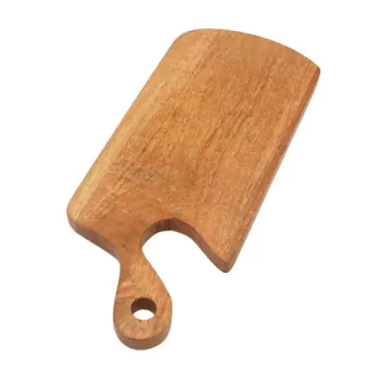 SEVOBAL Serving Platters Handmade Teak Wood Cheese and Bread Board with Asymmetrical Modern Design for Cakes, Appetizers, Brown, 6"*15"*0.7" image {5}