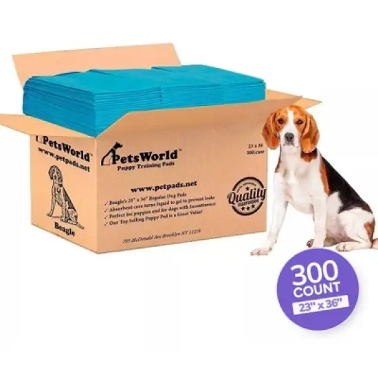 PetsWorld Economy Value (23x36 inch) Puppy Training & Potty Pads 300 Count image {6}