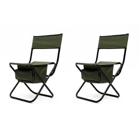 Portable 2-Piece Folding Chair with Storage Bag, Ideal for Indoor, Outdoor Camping, Picnics, and Fishing image {3}