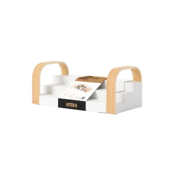 Umbra Bellwood 3-tier Spice Shelf White/Natural: Expandable Spice Organizer & Pantry Shelf, Freestanding Kitchen Storage image {15}