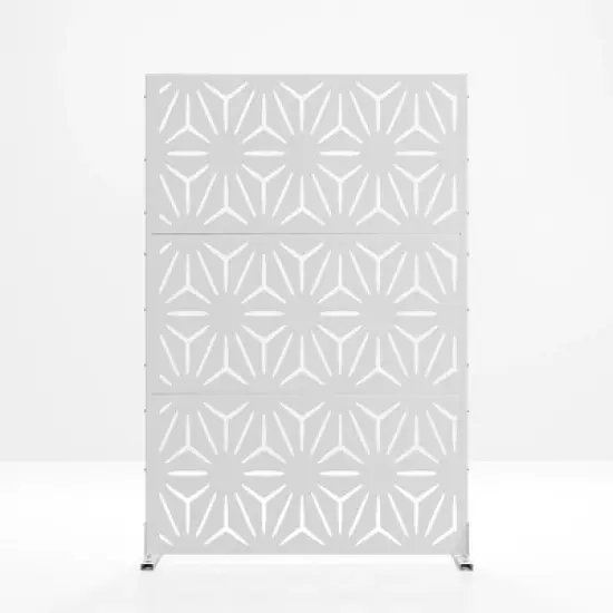 47-inches W x 72-inches H Black Galvanized Sheet Screen Outdoor and lndoor Divider for Balcony Patio Garden Room Divider (Star 01) image {4}