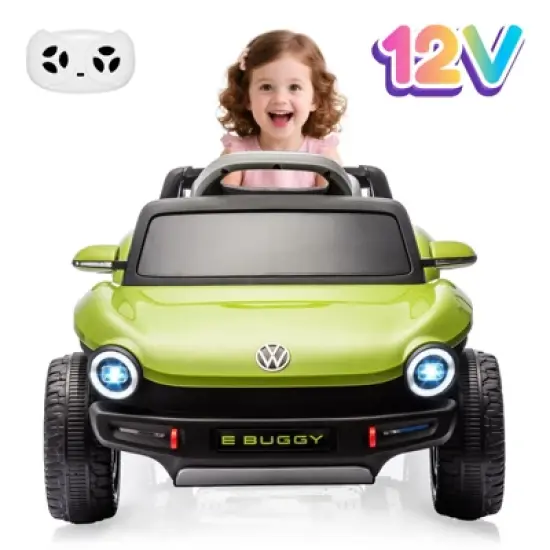 Licensed Volkswagen Beetle Ride-On Car for Kids, 12V Electric Vehicle, 4-Wheeler Toy Car with Remote Control, LED Lights, Music Player image {8}