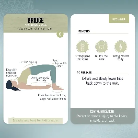 merka Yoga Poses Workout Cards - Positions and Exercises Made for Women, Beginners, Starters or Master,  Set of 50 FlashCards image {3}