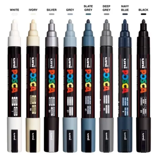 uniball POSCA 8pk PC-5M Water Based Paint Markers Medium Tip 1.8-2.5mm Monotone Colors image {3}