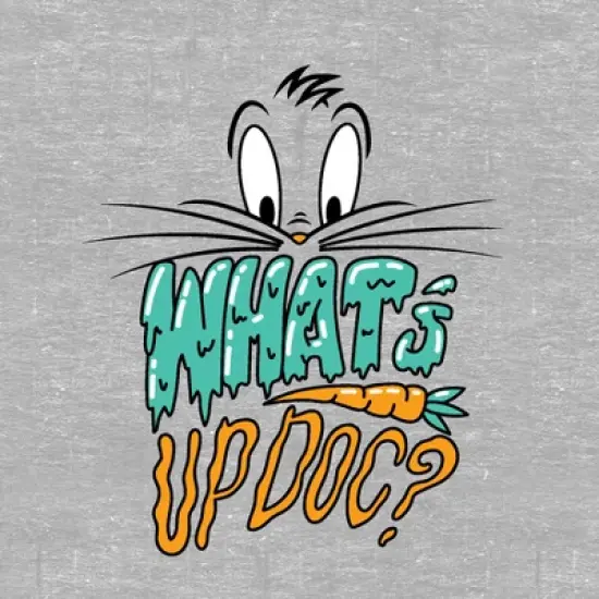 Looney Tunes Bugs Bunny "What's Up, Doc?" Youth Heather Gray Crew Neck Sweatshirt image {1}
