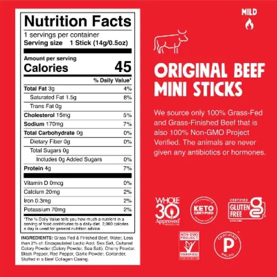 Chomps Chomplings Original Beef Mini Sticks - 7oz/14ct image {2}