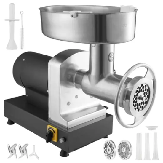 VEVOR Electric Meat Grinder, 992 Lb/H Capacity, 1100W (4600W MAX) Industrial Meat Mincer with 2 Blade, 3 Grinding Plates, Black image {8}