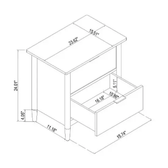 2-Drawer Wood Nightstand - Hearth & Hand&trade; with Magnolia image {6}