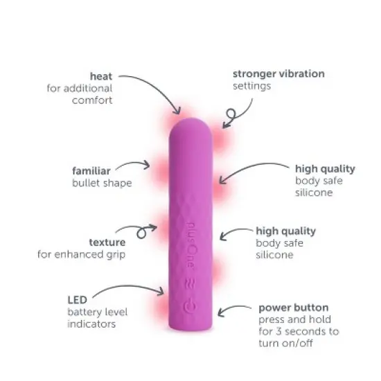 plusOne Vibrating Super Bullet with Warming Heat Setting image {6}