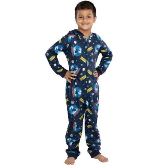 Polar Express Big Kids Believe Hooded One-Piece Footless Sleeper Union Suit image {2}