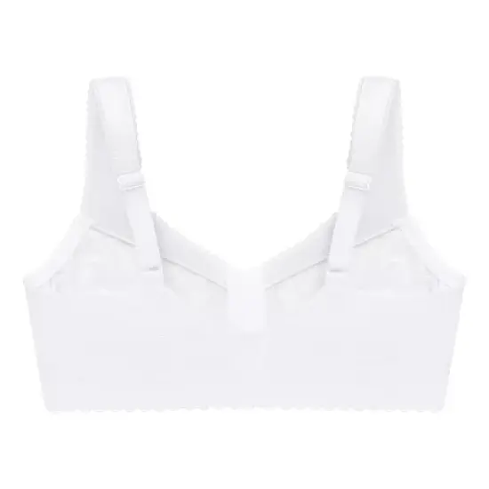 Glamorise Womens MagicLift Front-Closure Support Wirefree Bra 1200 White image {4}