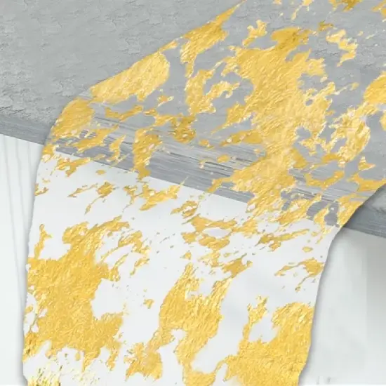 Unique Bargains Table Runner 108.27"L x 11.02"W Gold Tone 1 Pc image {4}