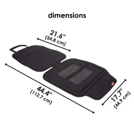 Diono Seat Guard Complete, Full Size Car Seat Protector, Raised Edges, Non Slip Backing, Black image {8}