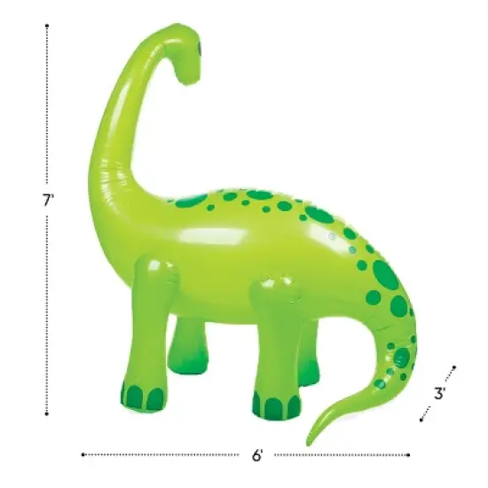 HearthSong Gigantic 7 Foot Inflatable Dino Sprinkler for Outdoor Active Water Play image {2}