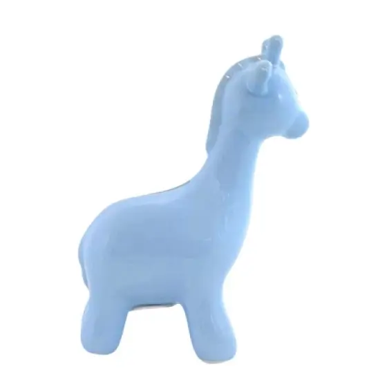 Bank Blue Large Giraffe  -  One Giraffe Bank 9.5 Inches -  Money Saving  -  3562Bl  -  Ceramic  -  Blue image {2}