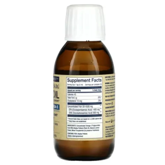 Wiley's Finest Wild Alaskan Fish Oil, Peak Omega-3, Natural Lemon, 2,300 mg, 4.23 fl oz (125 ml) image {1}