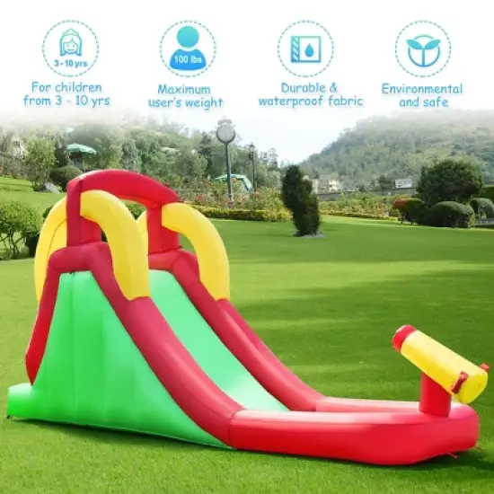 Costway Inflatable Water Slide Bounce House Bouncer Kids Jumper Climbing with  550W Blower image {4}